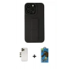 MARSİLYAN™- iPhone 13 Pro Max Kılıf Çekirdek Yansıma - Siyah 18D Cam Ekran Koruyucu + Shine Kamera Lens - GD
