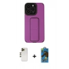 MARSİLYAN™- iPhone 13 Pro Max Kılıf Çekirdek Yansıma - Siyah 18D Cam Ekran Koruyucu + Shine Kamera Lens - GD