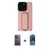 MARSİLYAN™- iPhone 13 Pro Max Kılıf Çekirdek Yansıma - Siyah 18D Cam Ekran Koruyucu + Neon Fosforlu Kamera Lens - YL