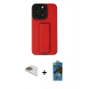 MARSİLYAN™- iPhone 13 Pro Max Kılıf Çekirdek Yansıma - Siyah 18D Cam Ekran Koruyucu + Pers Alüminyum Kamera Lens - GD