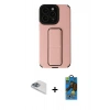 MARSİLYAN™- iPhone 13 Pro Max Kılıf Çekirdek Yansıma - Siyah 18D Cam Ekran Koruyucu + Pers Alüminyum Kamera Lens - SABE
