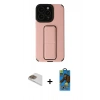 MARSİLYAN™- iPhone 13 Pro Max Kılıf Çekirdek Yansıma - Siyah 18D Cam Ekran Koruyucu + Pers Alüminyum Kamera Lens - GD