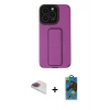 MARSİLYAN™- iPhone 13 Pro Max Kılıf Çekirdek Yansıma - Siyah 18D Cam Ekran Koruyucu + Pers Alüminyum Kamera Lens - GI