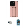 MARSİLYAN™- iPhone 13 Pro Max Kılıf Çekirdek Yansıma - Siyah 18D Cam Ekran Koruyucu + Rainbow Kamera Lens Koruma Cam - MI