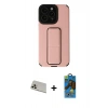 MARSİLYAN™- iPhone 13 Pro Max Kılıf Çekirdek Yansıma - Siyah 18D Cam Ekran Koruyucu + Rainbow Kamera Lens Koruma Cam - REGD