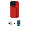 MARSİLYAN™- iPhone 13 Pro Max Kılıf Çekirdek Yansıma - Siyah 18D Cam Ekran Koruyucu + Rainbow Kamera Lens Koruma Cam - MI
