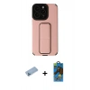 MARSİLYAN™- iPhone 13 Pro Max Kılıf Çekirdek Yansıma - Siyah 18D Cam Ekran Koruyucu + Shine Kamera Lens Koruma Cam - MI