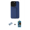 MARSİLYAN™- iPhone 13 Pro Max Kılıf Çekirdek Yansıma - Siyah 18D Cam Ekran Koruyucu + Shine Kamera Lens Koruma Cam - MI