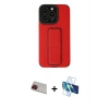 MARSİLYAN™- iPhone 13 Pro Max Kılıf Çekirdek Yansıma - Siyah 3D Antistatik Cam Ekran Koruyucu + Rainbow Kamera Lens Koruma Cam - KI
