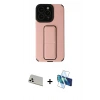 MARSİLYAN™- iPhone 13 Pro Max Kılıf Çekirdek Yansıma - Siyah 3D Antistatik Cam Ekran Koruyucu + Rainbow Kamera Lens Koruma Cam - BZ