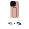 MARSİLYAN™- iPhone 13 Pro Max Kılıf Çekirdek Yansıma - Siyah 3D Antistatik Cam Ekran Koruyucu + Rainbow Kamera Lens Koruma Cam - MR