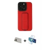 MARSİLYAN™- iPhone 13 Pro Max Kılıf Çekirdek Yansıma - Siyah 3D Antistatik Cam Ekran Koruyucu + Rainbow Kamera Lens Koruma Cam - REGD