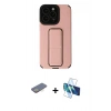 MARSİLYAN™- iPhone 13 Pro Max Kılıf Çekirdek Yansıma - Siyah 3D Antistatik Cam Ekran Koruyucu + Renkli Kamera Lens Koruma Cam - SI