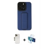 MARSİLYAN™- iPhone 13 Pro Max Kılıf Çekirdek Yansıma - Siyah 3D Antistatik Cam Ekran Koruyucu + Shine Kamera Lens - GD