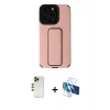 MARSİLYAN™- iPhone 13 Pro Max Kılıf Çekirdek Yansıma - Siyah 3D Antistatik Cam Ekran Koruyucu + Shine Kamera Lens - GD