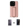 MARSİLYAN™- iPhone 13 Pro Max Kılıf Çekirdek Yansıma - Siyah 3D Antistatik Hayalet Cam Ekran Koruyucu + Neon Fosforlu Kamera Lens - BZ