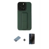 MARSİLYAN™- iPhone 13 Pro Max Kılıf Çekirdek Yansıma - Siyah 3D Antistatik Hayalet Cam Ekran Koruyucu + Shine Kamera Lens Koruma Cam - GI