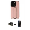 MARSİLYAN™- iPhone 13 Pro Max Kılıf Çekirdek Yansıma - Siyah 3D Antistatik Hayalet Cam Ekran Koruyucu + Raze Metal Kamera Lens - GD