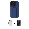 MARSİLYAN™- iPhone 13 Pro Max Kılıf Çekirdek Yansıma - Siyah 3D Antistatik Hayalet Cam Ekran Koruyucu + Shine Kamera Lens - GD