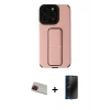 MARSİLYAN™- iPhone 13 Pro Max Kılıf Çekirdek Yansıma - Siyah 3D Antistatik Hayalet Cam Ekran Koruyucu + Rainbow Kamera Lens Koruma Cam - KI