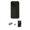 MARSİLYAN™- iPhone 13 Pro Max Kılıf Çekirdek Yansıma - Siyah 3D Antistatik Hayalet Cam Ekran Koruyucu + Renkli Kamera Lens Koruma Cam - TU