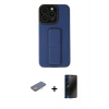 MARSİLYAN™- iPhone 13 Pro Max Kılıf Çekirdek Yansıma - Siyah 3D Antistatik Hayalet Cam Ekran Koruyucu + Renkli Kamera Lens Koruma Cam - SI