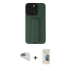 MARSİLYAN™- iPhone 13 Pro Max Kılıf Çekirdek Yansıma - Siyah 6D Mat Seramik Hayalet Nano Ekran Koruyucu + Pers Alüminyum Kamera Lens - GD