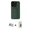 MARSİLYAN™- iPhone 13 Pro Max Kılıf Çekirdek Yansıma - Siyah 6D Mat Seramik Hayalet Nano Ekran Koruyucu + Rainbow Kamera Lens Koruma Cam - BZ