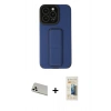 MARSİLYAN™- iPhone 13 Pro Max Kılıf Çekirdek Yansıma - Siyah 6D Mat Seramik Hayalet Nano Ekran Koruyucu + Rainbow Kamera Lens Koruma Cam - BZ