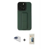 MARSİLYAN™- iPhone 13 Pro Max Kılıf Çekirdek Yansıma - Siyah 6D Mat Seramik Hayalet Nano Ekran Koruyucu + Pers Alüminyum Kamera Lens - LT