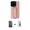 MARSİLYAN™- iPhone 13 Pro Max Kılıf Çekirdek Yansıma - Siyah 6D Mat Seramik Hayalet Nano Ekran Koruyucu + Neon Fosforlu Kamera Lens - YL