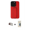 MARSİLYAN™- iPhone 13 Pro Max Kılıf Çekirdek Yansıma - Siyah 6D Mat Seramik Hayalet Nano Ekran Koruyucu + Rainbow Kamera Lens Koruma Cam - KI