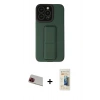 MARSİLYAN™- iPhone 13 Pro Max Kılıf Çekirdek Yansıma - Siyah 6D Mat Seramik Hayalet Nano Ekran Koruyucu + Rainbow Kamera Lens Koruma Cam - KI