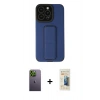 MARSİLYAN™- iPhone 13 Pro Max Kılıf Çekirdek Yansıma - Siyah 6D Mat Seramik Hayalet Nano Ekran Koruyucu + Neon Fosforlu Kamera Lens - YL