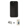MARSİLYAN™- iPhone 13 Pro Max Kılıf Çekirdek Yansıma - Siyah 6D Mat Seramik Hayalet Nano Ekran Koruyucu + Rainbow Kamera Lens Koruma Cam - BZ