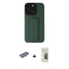 MARSİLYAN™- iPhone 13 Pro Max Kılıf Çekirdek Yansıma - Siyah 6D Mat Seramik Hayalet Nano Ekran Koruyucu + Renkli Kamera Lens Koruma Cam - TU