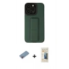MARSİLYAN™- iPhone 13 Pro Max Kılıf Çekirdek Yansıma - Siyah 6D Mat Seramik Hayalet Nano Ekran Koruyucu + Shine Kamera Lens Koruma Cam - PE