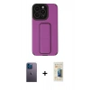 MARSİLYAN™- iPhone 13 Pro Max Kılıf Çekirdek Yansıma - Siyah 6D Mat Seramik Hayalet Nano Ekran Koruyucu + Neon Fosforlu Kamera Lens - MI