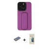 MARSİLYAN™- iPhone 13 Pro Max Kılıf Çekirdek Yansıma - Siyah 6D Mat Seramik Hayalet Nano Ekran Koruyucu + Renkli Kamera Lens Koruma Cam - SI