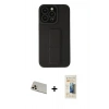 MARSİLYAN™- iPhone 13 Pro Max Kılıf Çekirdek Yansıma - Siyah 6D Mat Seramik Hayalet Nano Ekran Koruyucu + Rainbow Kamera Lens Koruma Cam - REGD