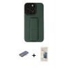 MARSİLYAN™- iPhone 13 Pro Max Kılıf Çekirdek Yansıma - Siyah 6D Mat Seramik Hayalet Nano Ekran Koruyucu + Renkli Kamera Lens Koruma Cam - MI