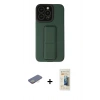 MARSİLYAN™- iPhone 13 Pro Max Kılıf Çekirdek Yansıma - Siyah 6D Mat Seramik Hayalet Nano Ekran Koruyucu + Renkli Kamera Lens Koruma Cam - SI
