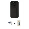 MARSİLYAN™- iPhone 13 Pro Max Kılıf Çekirdek Yansıma - Siyah 6D Mat Seramik Hayalet Nano Ekran Koruyucu + Pers Alüminyum Kamera Lens - LT