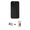 MARSİLYAN™- iPhone 13 Pro Max Kılıf Çekirdek Yansıma - Siyah 6D Mat Seramik Hayalet Nano Ekran Koruyucu + Mor Rainbow Kamera Lens Koruma Cam