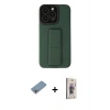 MARSİLYAN™- iPhone 13 Pro Max Kılıf Çekirdek Yansıma - Siyah Bilvis 3D Cam Ekran Koruyucu + Shine Kamera Lens Koruma Cam - GI