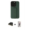 MARSİLYAN™- iPhone 13 Pro Max Kılıf Çekirdek Yansıma - Siyah Bilvis 3D Cam Ekran Koruyucu + Raze Metal Kamera Lens - GD