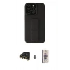 MARSİLYAN™- iPhone 13 Pro Max Kılıf Çekirdek Yansıma - Siyah Bilvis 3D Cam Ekran Koruyucu + Raze Metal Kamera Lens - GD