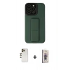 MARSİLYAN™- iPhone 13 Pro Max Kılıf Çekirdek Yansıma - Siyah Bilvis 3D Cam Ekran Koruyucu + Shine Kamera Lens - GD