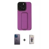 MARSİLYAN™- iPhone 13 Pro Max Kılıf Çekirdek Yansıma - Siyah Bilvis 3D Cam Ekran Koruyucu + Neon Fosforlu Kamera Lens - MI