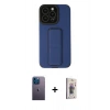 MARSİLYAN™- iPhone 13 Pro Max Kılıf Çekirdek Yansıma - Siyah Bilvis 3D Cam Ekran Koruyucu + Neon Fosforlu Kamera Lens - MI